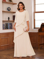 Xiomara Claire Champagne back view mother of the bride dress