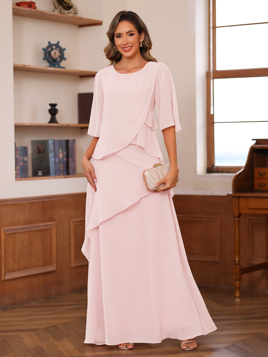 Vallorie Pearl Pink front view wedding guest dress