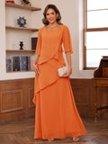 Xiomara Claire Orange front view mother of the bride dress