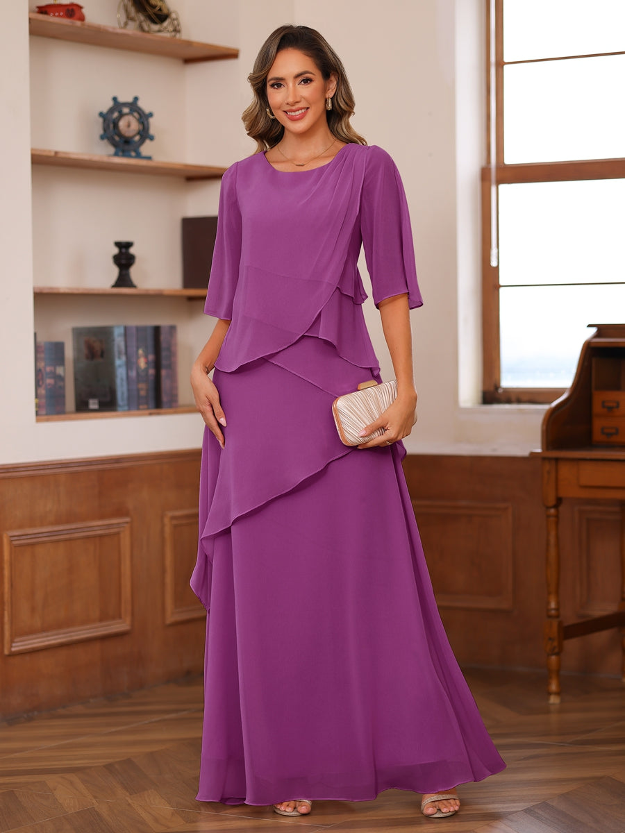 Vallorie Orchid front view wedding guest dress