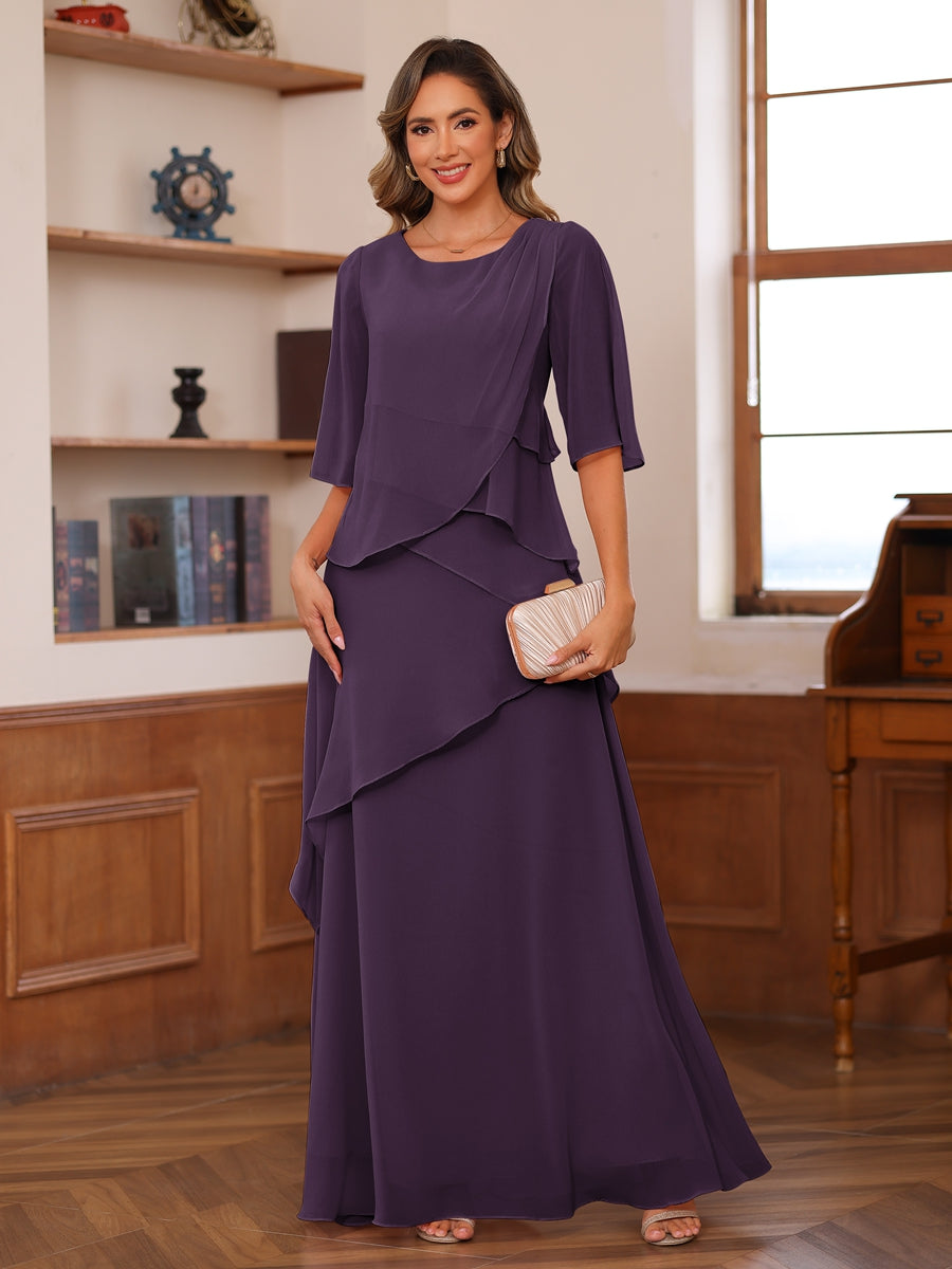 Nadine plum alternate front view 2 mother of the bride dress