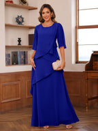 Xiomara Claire Royal Blue side view mother of the bride dress