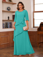 Xiomara Claire Turquoise back view mother of the bride dress