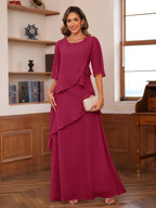 Nadine burgundy alternate front view 3 mother of the bride dress