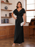 Yseult Dawn Black front view mother of the bride dress