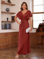 Yseult Dawn Rust front view mother of the bride dress