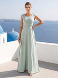Alana Rose Sage Green front view mother of the bride dress