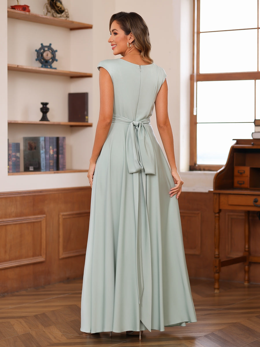 Fiorella Sage Green back view wedding guest dress