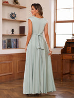 Fiorella Sage Green back view wedding guest dress