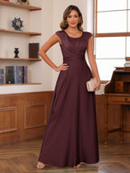Fiorella Burgundy front view wedding guest dress