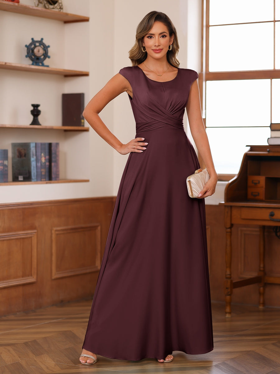 Fiorella Burgundy front view wedding guest dress