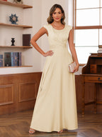 Fiorella Champagne front view wedding guest dress