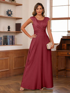 Fiorella Burgundy back view wedding guest dress