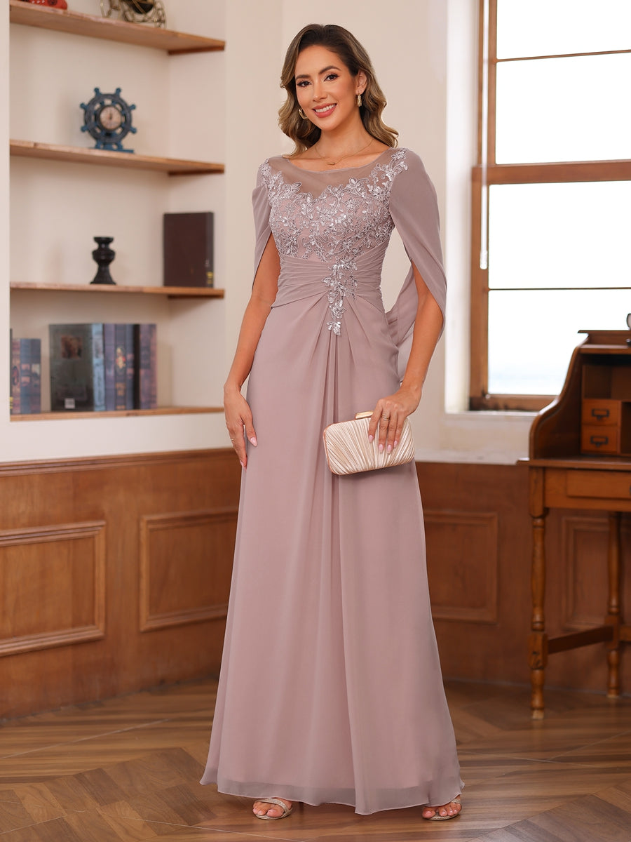 Marguerite Wren Dusty Rose detail view 9 mother of the bride dress