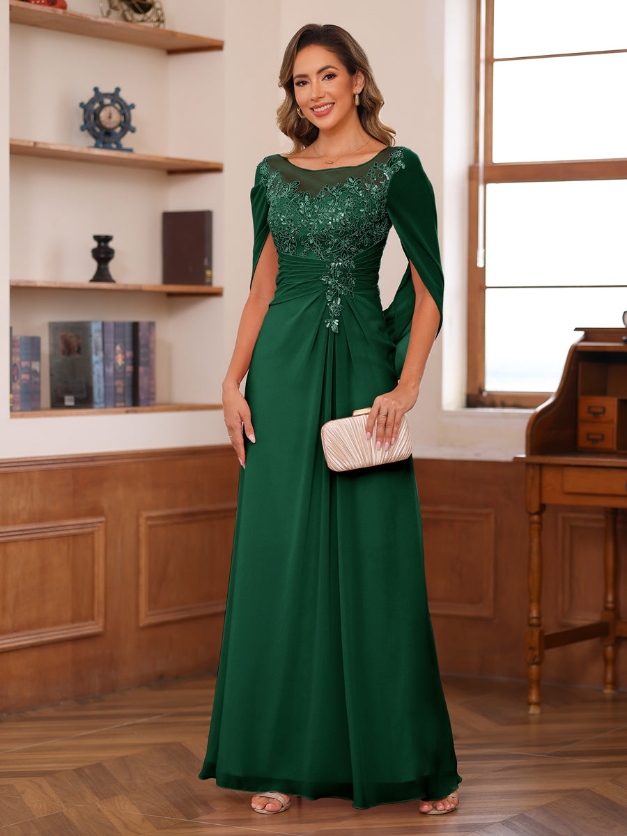 Isaline emerald front view mother of the bride dress