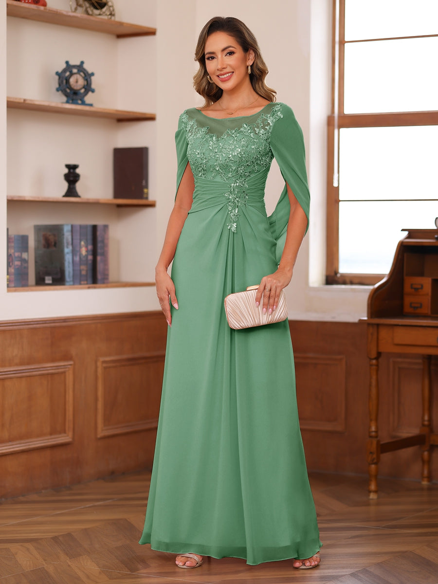 Marguerite Wren Eucalyptus front view mother of the bride dress