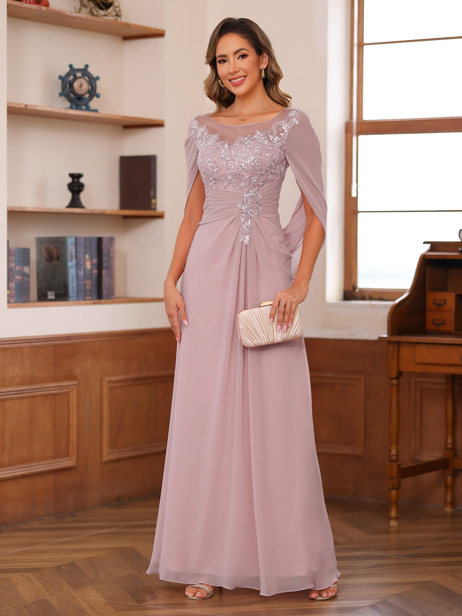 Isaline mauve front view mother of the bride dress