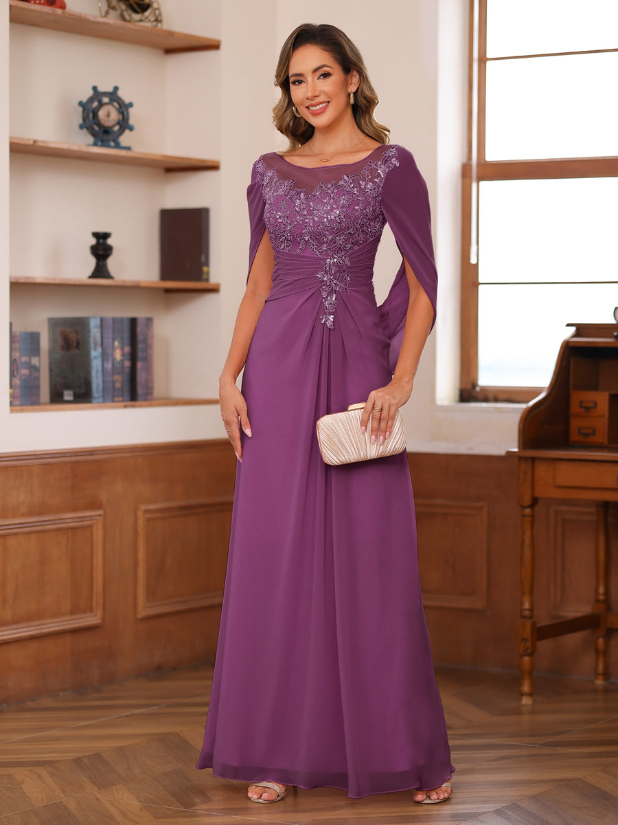 Isaline orchid front view mother of the bride dress
