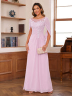 Isaline rose pink front view mother of the bride dress