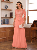 Isaline coral alternate front view 2 mother of the bride dress