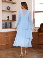 Lydia Claire Sky Blue back view mother of the bride dress