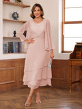 Wrenley Blush front view wedding guest dress