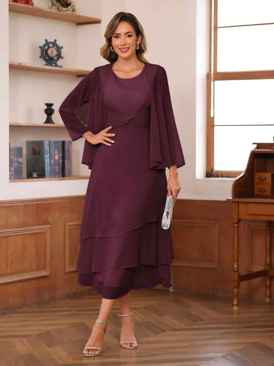 Wrenley Burgundy front view wedding guest dress