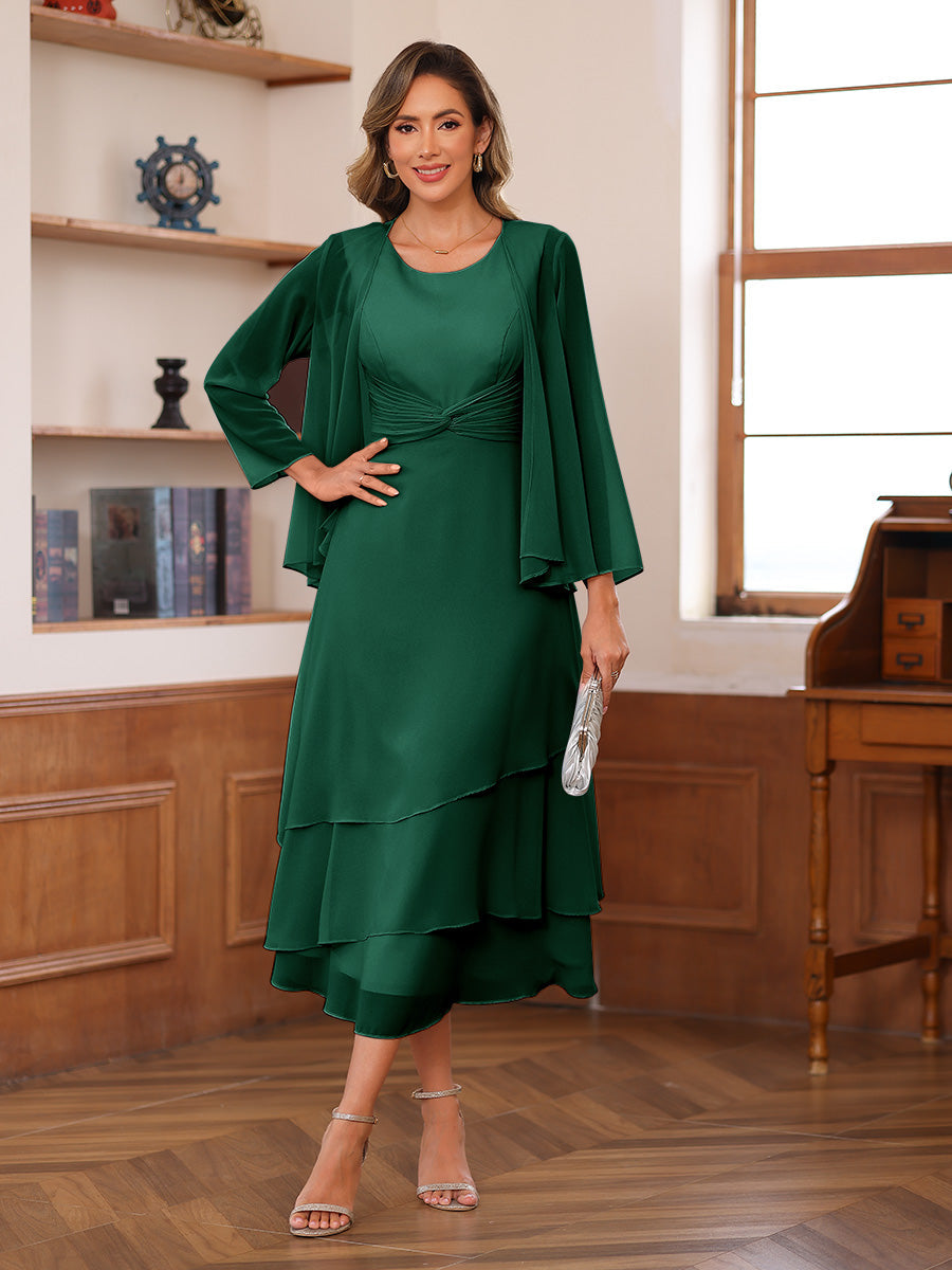Wrenley Emerald front view wedding guest dress