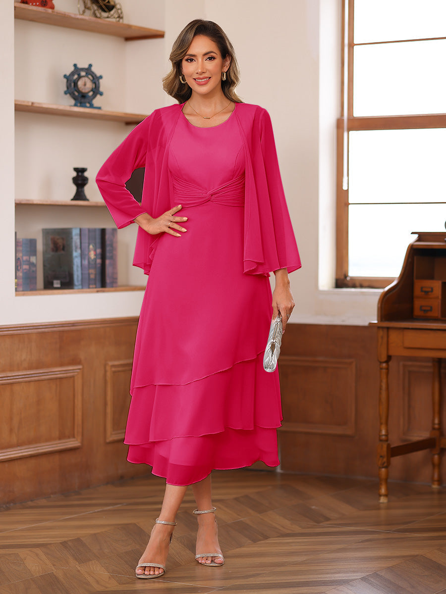 Wrenley Fuchsia back view wedding guest dress