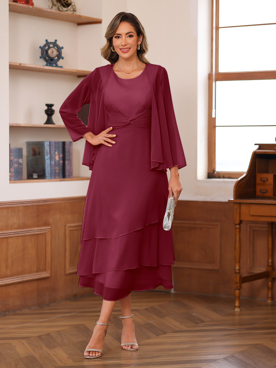 Wrenley Burgundy back view wedding guest dress