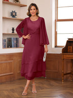 Lydia Claire Burgundy back view mother of the bride dress