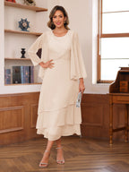 Wrenley Champagne back view wedding guest dress
