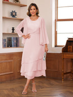 Wrenley Pearl Pink front view wedding guest dress
