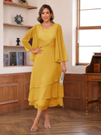 Wrenley Gold back view wedding guest dress