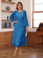 Lydia Claire Ocean Blue front view mother of the bride dress