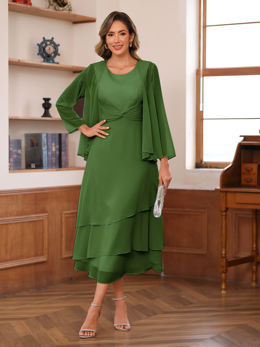Lydia Claire Olive Green front view mother of the bride dress