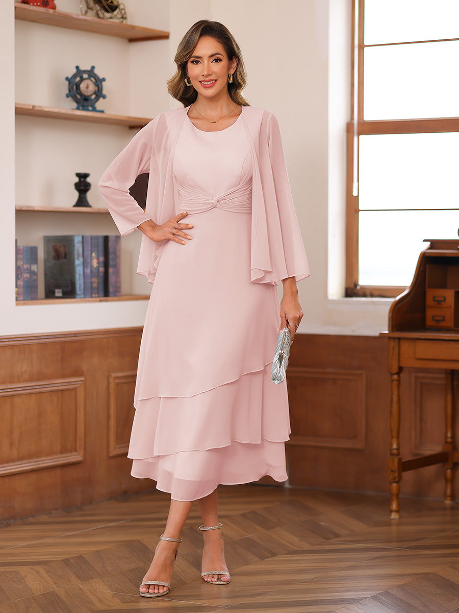Wrenley Pearl Pink back view wedding guest dress