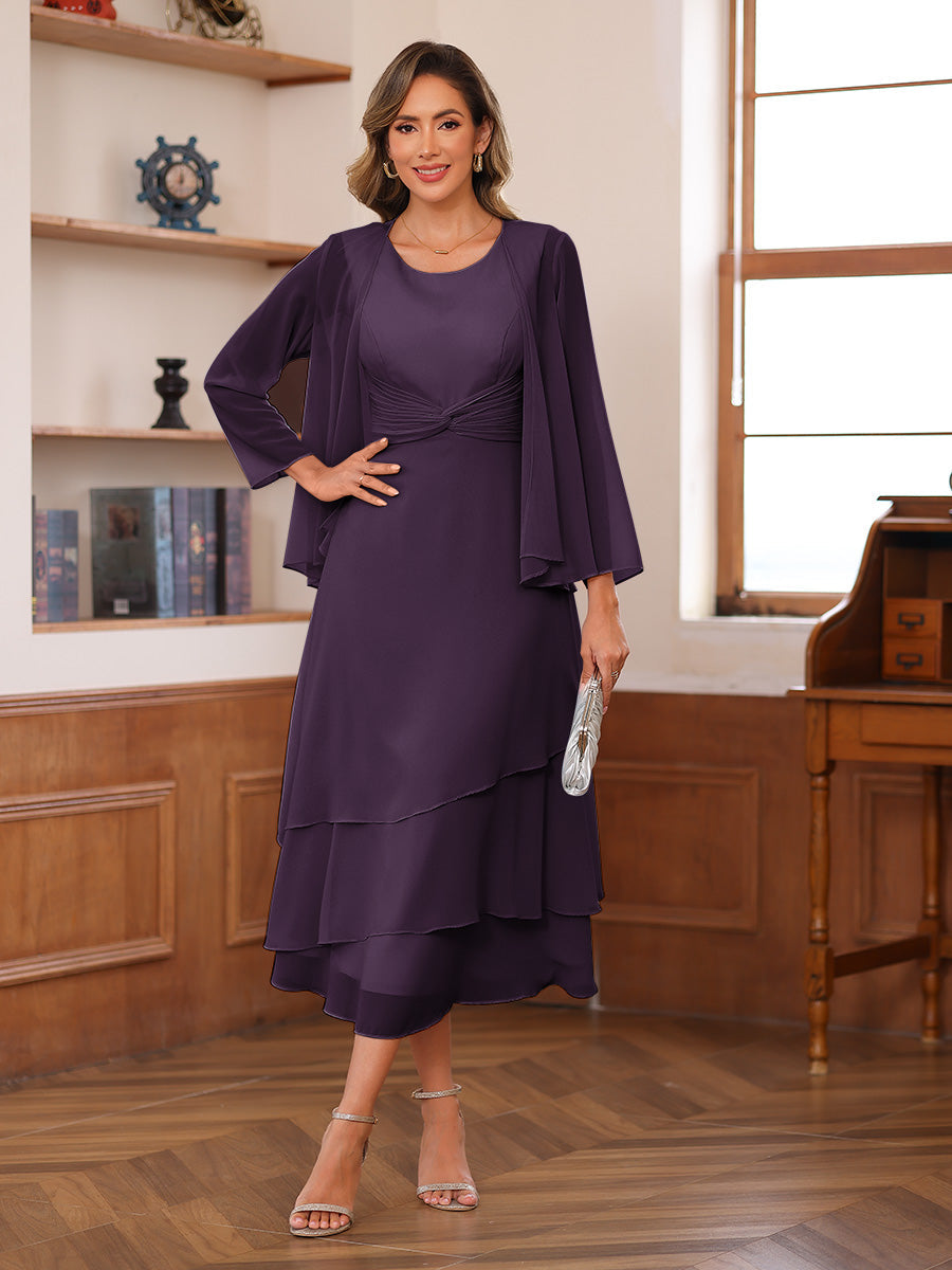 Wrenley Plum back view wedding guest dress
