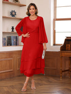 Lydia Claire Red front view mother of the bride dress