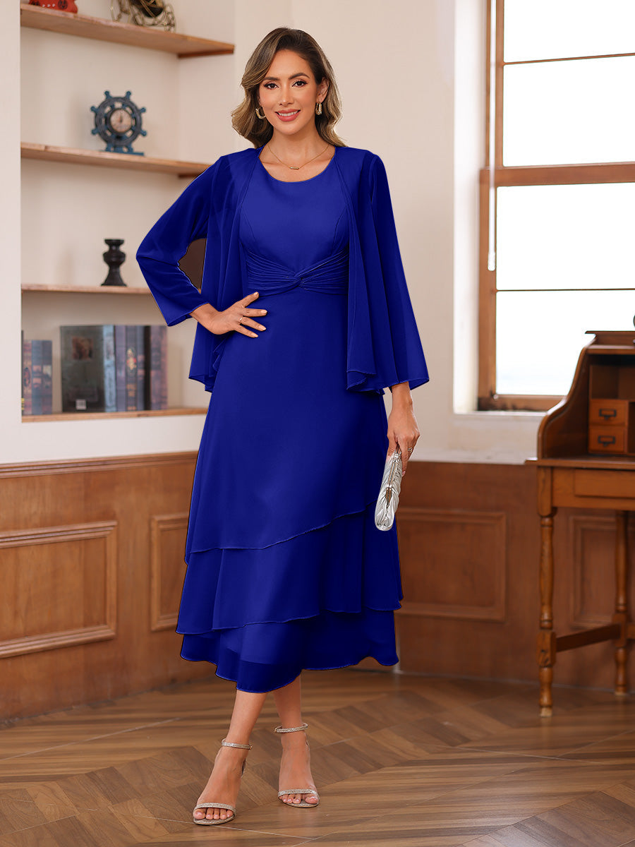 Wrenley Royal Blue side view wedding guest dress