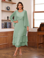 Wrenley Sage Green back view wedding guest dress