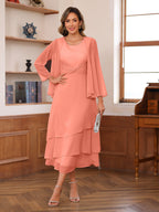 Lydia Claire Coral back view mother of the bride dress