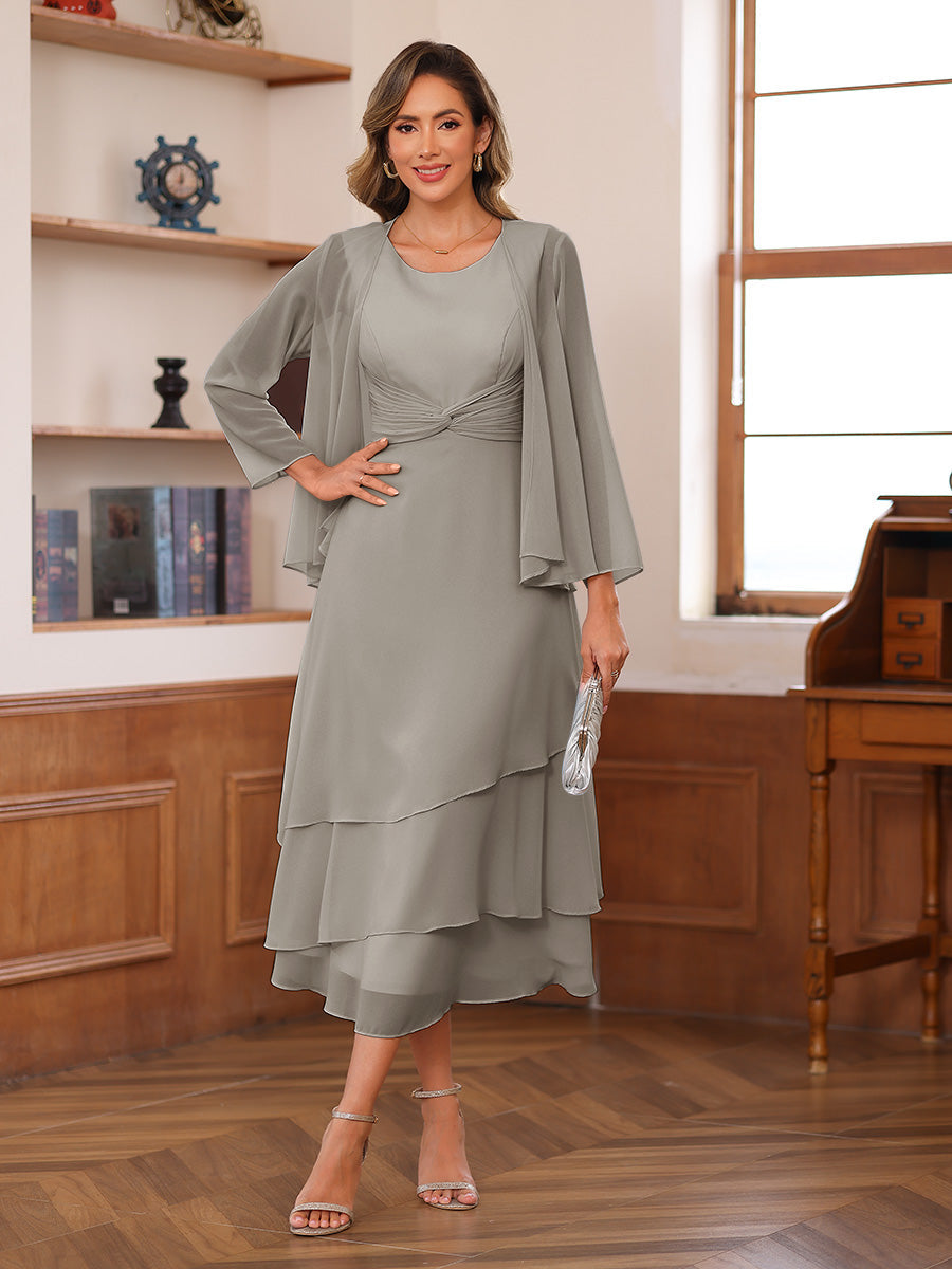 Lydia Claire Taupe front view mother of the bride dress