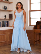 Olivia Grace Sky Blue side view mother of the bride dress