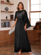 Opaline Black front view wedding guest dress