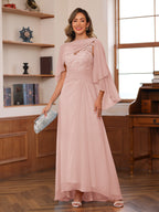 Opaline Blush front view wedding guest dress