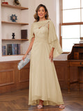 Opaline Champagne front view wedding guest dress