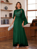 Opaline Emerald front view wedding guest dress