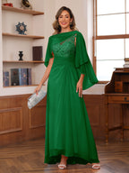 Opaline Forest Green front view wedding guest dress