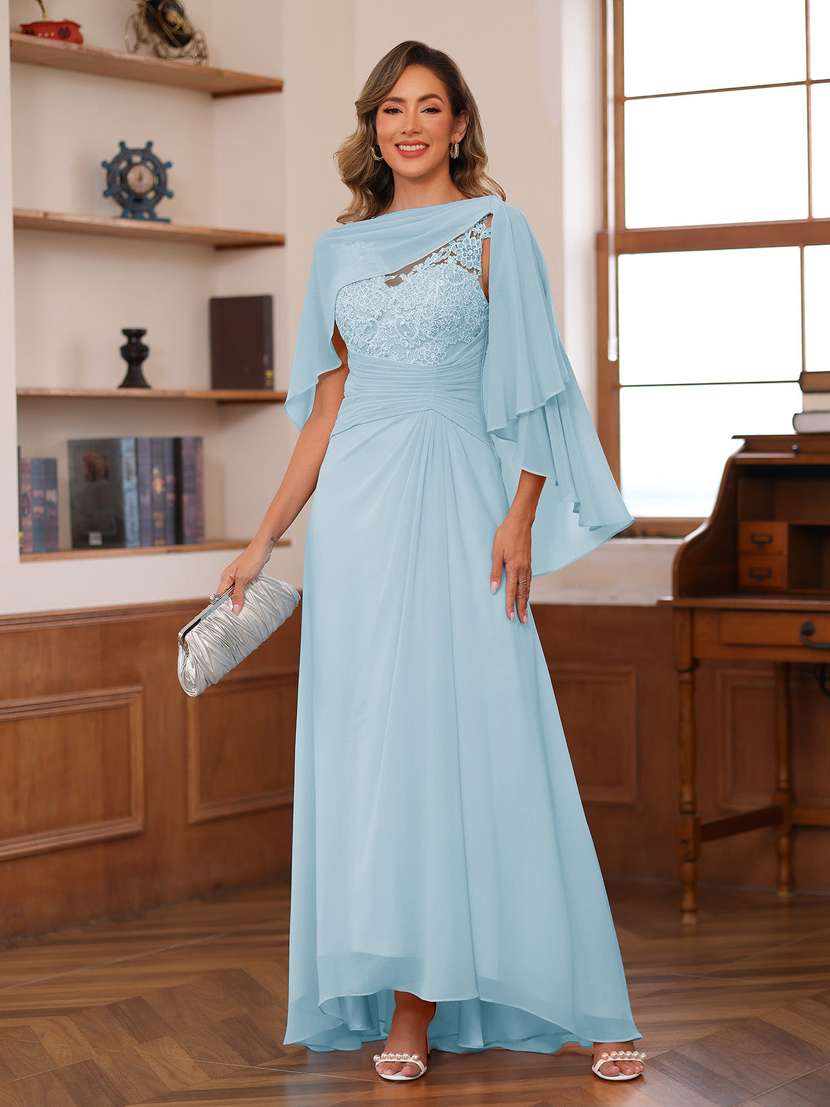 Opaline Sky Blue detail view 7 wedding guest dress